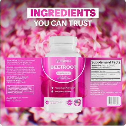 Rosabella Beetroot Capsules To Support Circulation And Vitality