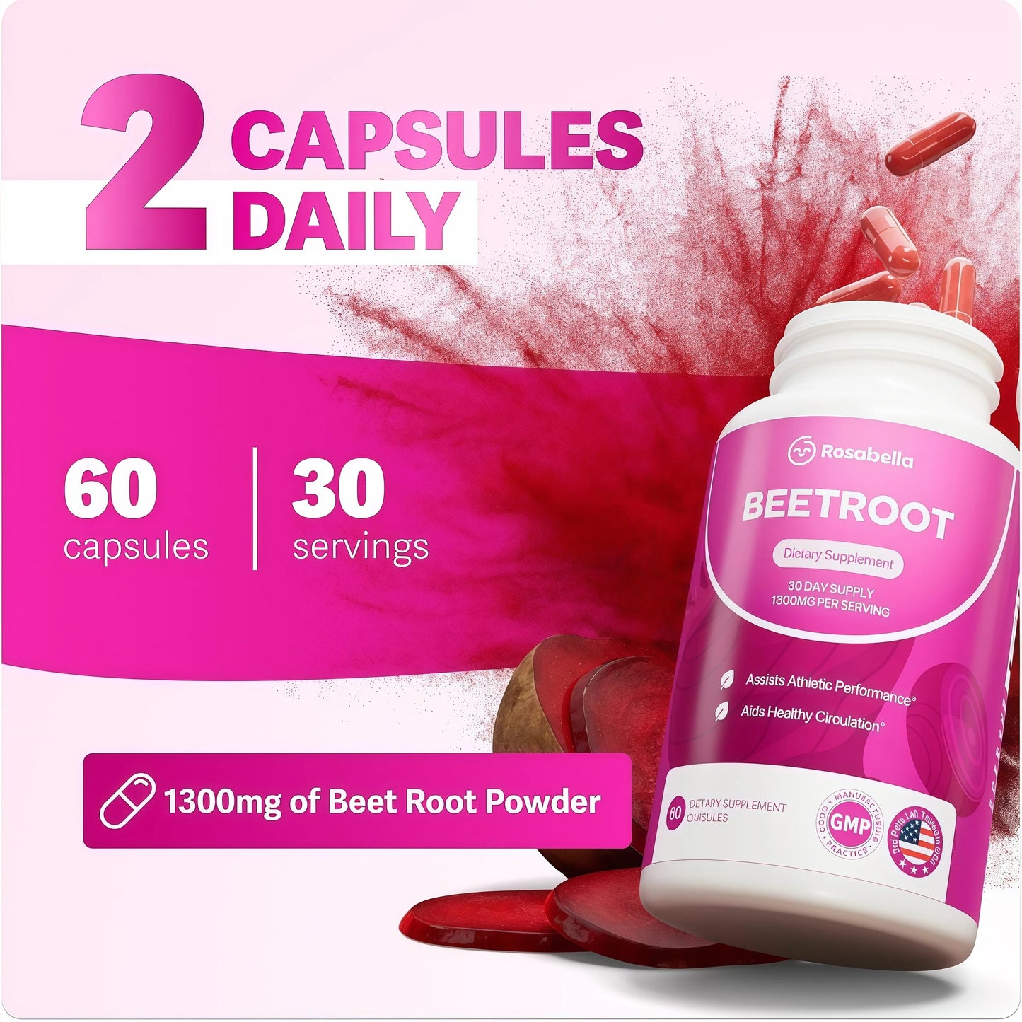 Rosabella Beetroot Capsules To Support Circulation And Vitality